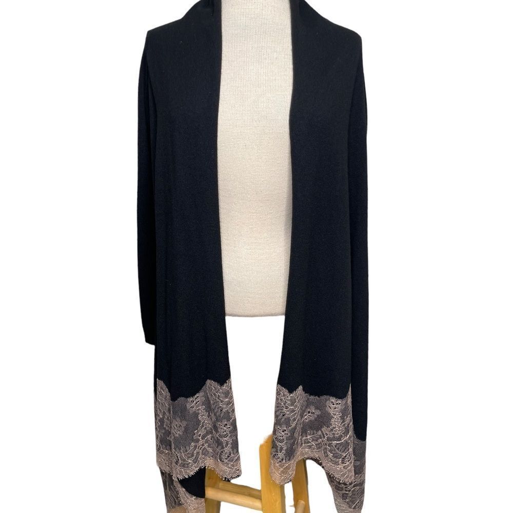 Valentino Lace Trim Shawl Cardigan Size Medium - Picture 6 of 11